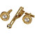 Lucky Jewellery Gold Plated White Color Stone Formal Wedding Shirt Suit Blazer Cufflink With Matching Tie Pin For Men