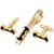 Lucky Jewellery Gold Plated Black Color Formal Wedding Shirt Suit Blazer Cufflink With Matching Tie Pin For Men