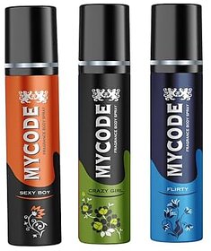 Mycode Celebration Fragrance Crazy Girl Flirty Sexy boy Sweet16 (Pack Of 3)