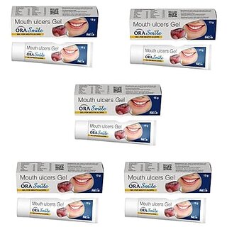 Mouth Ulcers Gel Ora Smile Gel For Mouth Ulcers (Each 15G) (Pack Of 5)