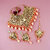 Lucky Jewellery Traditional 18k Gold Plated Peach Color Dulhan Choker Kundan Bridal Set (2380-L1SK-KD124-PH)
