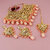 Lucky Jewellery Traditional 18k Gold Plated Peach Color Dulhan Choker Kundan Bridal Set (2380-L1SK-KD124-PH)