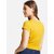 SHE PURE LUXURY WEAR Casual Cap Sleeves Solid Women Yellow Top