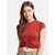 SHE PURE LUXURY WEAR Casual Cap Sleeves Solid Women Maroon Top