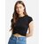 SHE PURE LUXURY WEAR Casual Cap Sleeves Solid Women Black Top