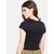SHE PURE LUXURY WEAR Casual Cap Sleeves Solid Women Black Top