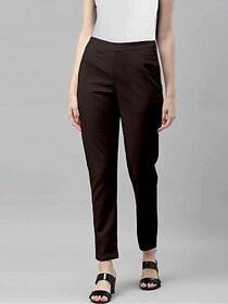 SHE PURE LUXURY WEAR Women Regular Fit Brown Pure Cotton Trousers
