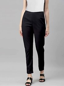 SHE PURE LUXURY WEAR Women Regular Fit Dark Blue Pure Cotton Trousers