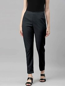 SHE PURE LUXURY WEAR Women Regular Fit Grey Pure Cotton Trousers
