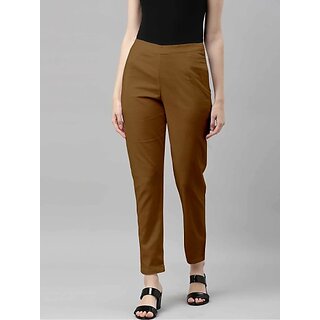 SHE PURE LUXURY WEAR Women Regular Fit Gold Pure Cotton Trousers