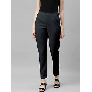 SHE PURE LUXURY WEAR Women Regular Fit Grey Pure Cotton Trousers