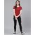 SHE PURE LUXURY WEAR Women Solid Round Neck Pure Cotton Red T-Shirt