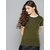 SHE PURE LUXURY WEAR Women Solid Round Neck Reversible Organic Cotton Light Green T-Shirt