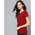SHE PURE LUXURY WEAR Women Solid Round Neck Reversible Organic Cotton Red T-Shirt