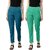 SHE PURE LUXURY WEAR Pack of 2 Women Regular Fit Dark Green, Light Green Pure Cotton Trousers