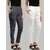 SHE PURE LUXURY WEAR Pack of 2 Women Regular Fit Grey, White Pure Cotton Trousers