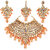 Lucky Jewellery Traditional 18k Gold Plated Peach Color Dulhan Choker Kundan Bridal Set (2380-L1SK-KD124-PH)