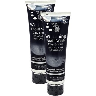 YC Clay Extract Whitening Face Wash - Pack Of 2 (100ml)