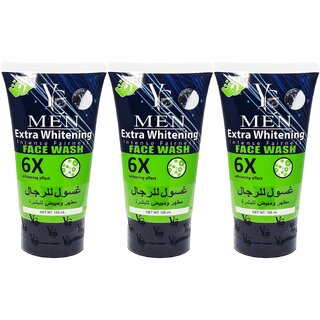 YC Men Extra Whitening Face Wash - 100ml (Pack Of 3)