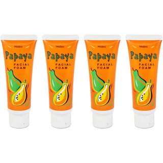 Mistine Papaya Facial Foam - 100g (Pack Of 4)