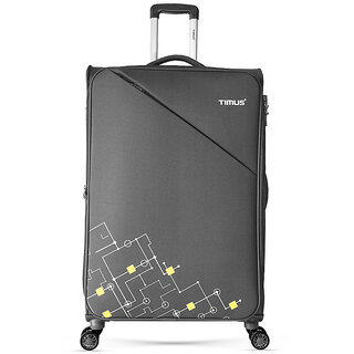 Flash 78 cm Stylish Check-in Travel Luggage & Suitcase  For Men and Women Grey