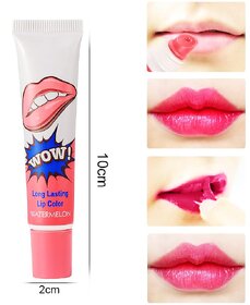 ROMANTIC BEAR WOW Long Lasting Tint Lip Peel Off Lipstick Full lips Lip Gloss - WATER MELON (15g)