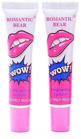Romantic Bear PEEL OFF LIPSTICK  (LOVELY PEACH, 15g) PACK OF 2