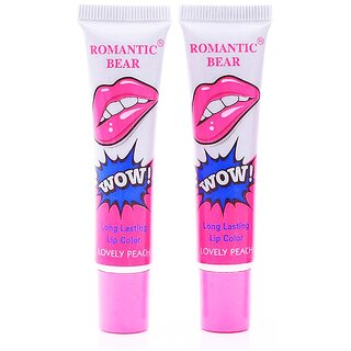 Romantic Bear PEEL OFF LIPSTICK  (LOVELY PEACH, 15g) PACK OF 2