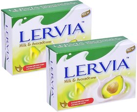 Lervia Milk Protein And Avocado Extract Soap - Pack Of 2 (90g)