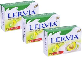 Lervia Milk Protein And Avocado Extract Soap - Pack Of 3 (90g)