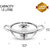Dhara Stainless Steel Gas and Induction Compatible Triply Kadhai with Lid 1.5 Liter, 20 cm Dia, 2.5mm Thickness
