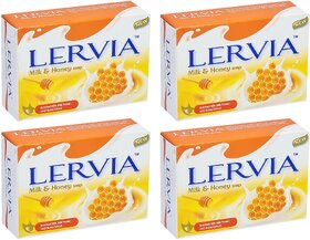 Lervia Milk & Honey Soap - 90g (Pack Of 4)