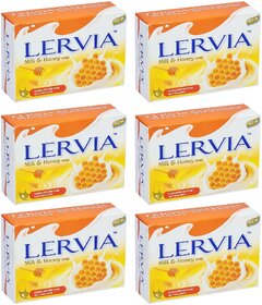 Lervia Milk & Honey Soap - 90g (Pack Of 6)