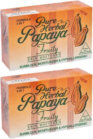 Pure Herbal Papaya Fruity Soap - 135g (Pack Of 2)