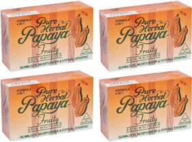 Pure Herbal Papaya Fruity Soap - 135g (Pack Of 4)