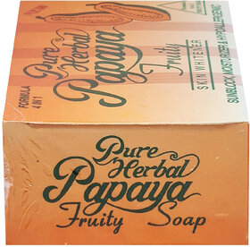Pure Herbal Papaya Fruity 4 In 1 Skin Whitener Soap - 135g
