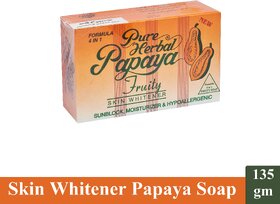 Pure Herbal Papaya Face  Body Soap - Pack Of 1 (135g)
