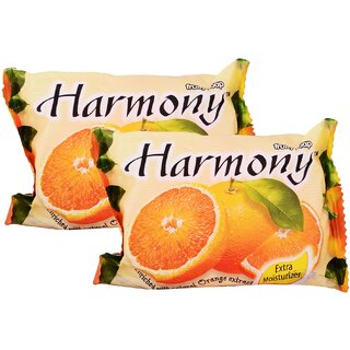 Harmony Fruity Orange Face  Body Soap - Pack Of 2 (75g)