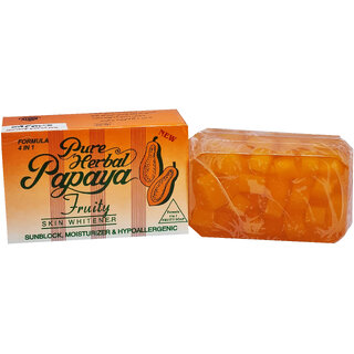 Pure Herbal Papaya Fruity Skin Whitener Soap  (135 g)