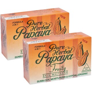 Pure Herbal Papaya Face  Body Soap - Pack Of 2 (135g)