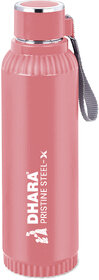 Dhara Stainless Steel Quench Inner Steel Insulated Water Bottle 700ml Dark Peach