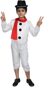 Kaku Fancy Dresses Fairy Tales Snow Man Costume -White  Red, For Boys