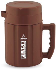 Dhara Stainless Steel Insulated Hot And Cold Thermoware Carafe 800ml Brown