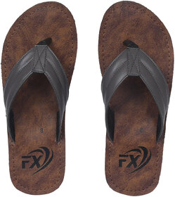 Flip X New Design Men Faux Leather Flip Flop With Contrast Strap