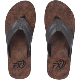 Flip X New Design Men Faux Leather Flip Flop With Contrast Strap