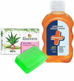 (Combo Of 2) Indkus Nexa Handmade Aloevera Soap 75Gm , Nexalon Antiseptic Cream 100ML