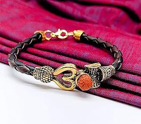 HRV Premium Trishul Damroo Designer Kada â Fashion Cuff Bracelet for Men