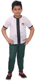 Kaku Fancy Dresses Ben Super Hero Costume -White  Green, for Boys