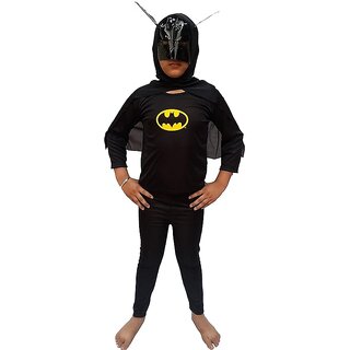 Kaku Fancy Dresses Batman Super Hero Costume -Black, for Boys