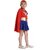 Kaku Fancy Dresses Wonder Woman Superhero Girl Costume - Multicolour, for Girls